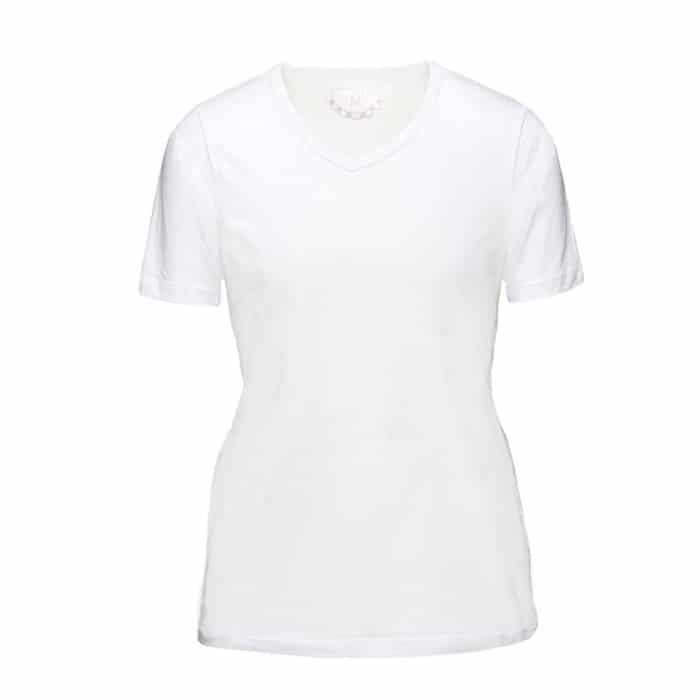 1-2Dry Shirts Vrouw Wit V-Hals